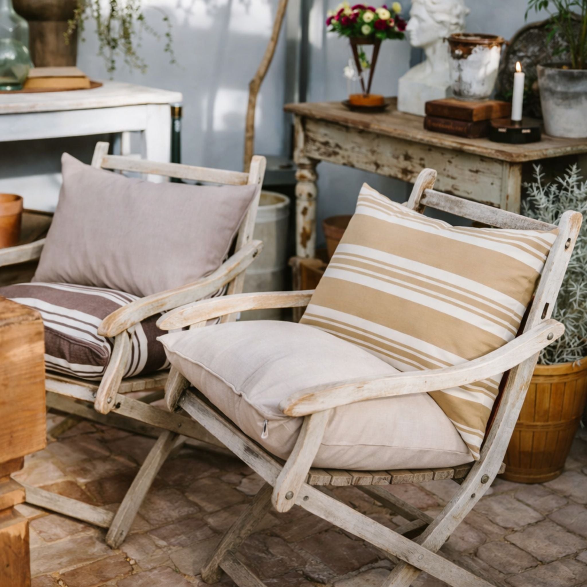 Outdoor pillow 40x60 - Beige stripe