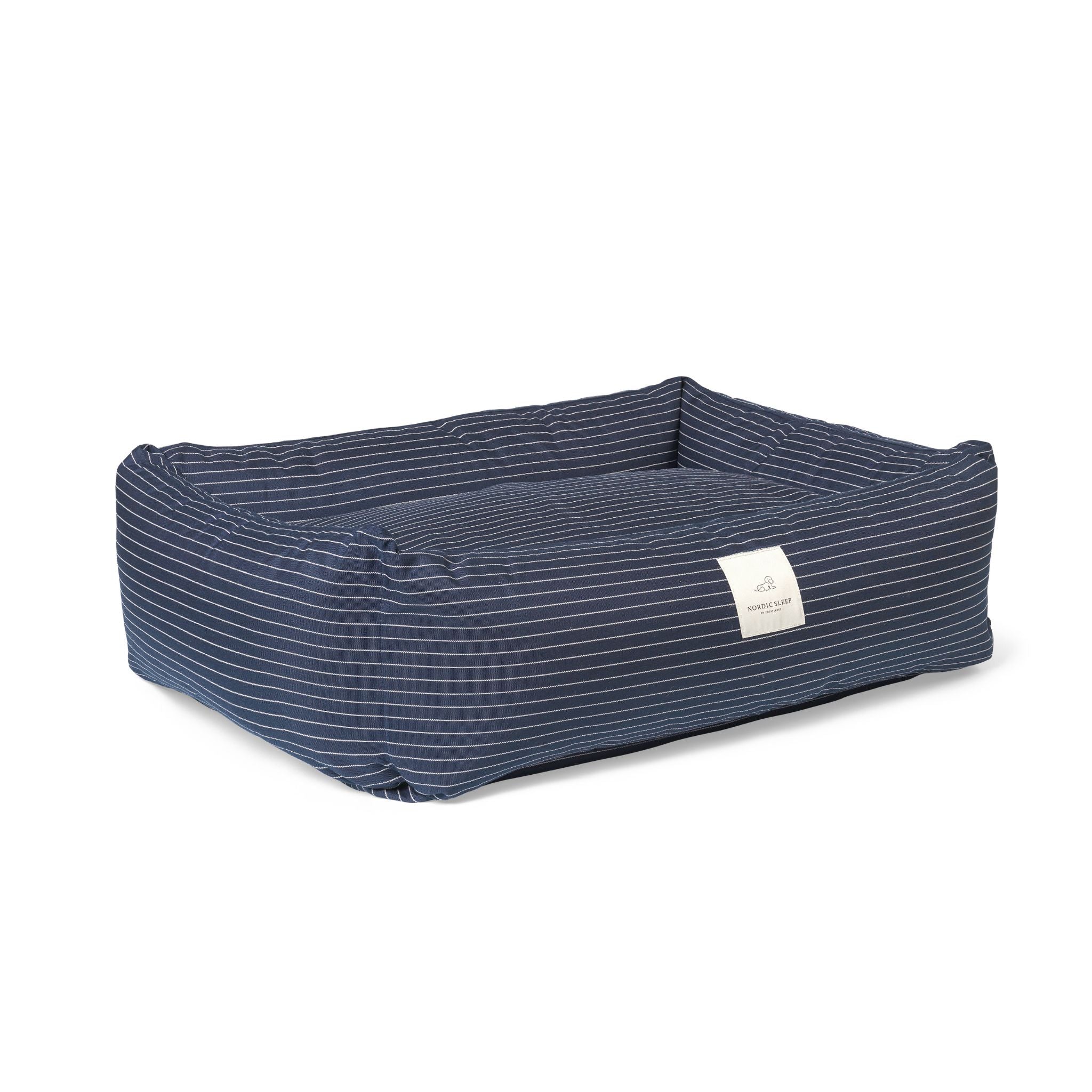 Dog Bed Navy pinstripe Small - 50x70