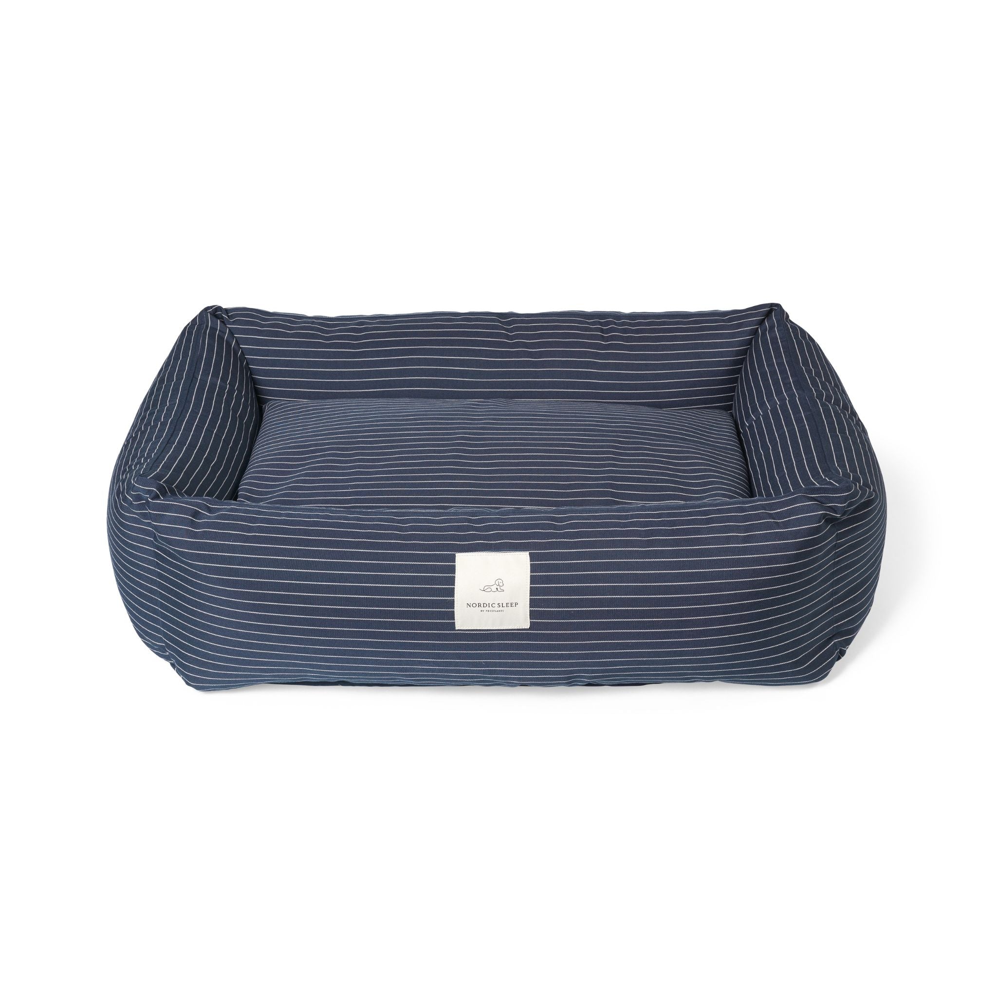 Dog Bed Navy pinstripe Small - 50x70