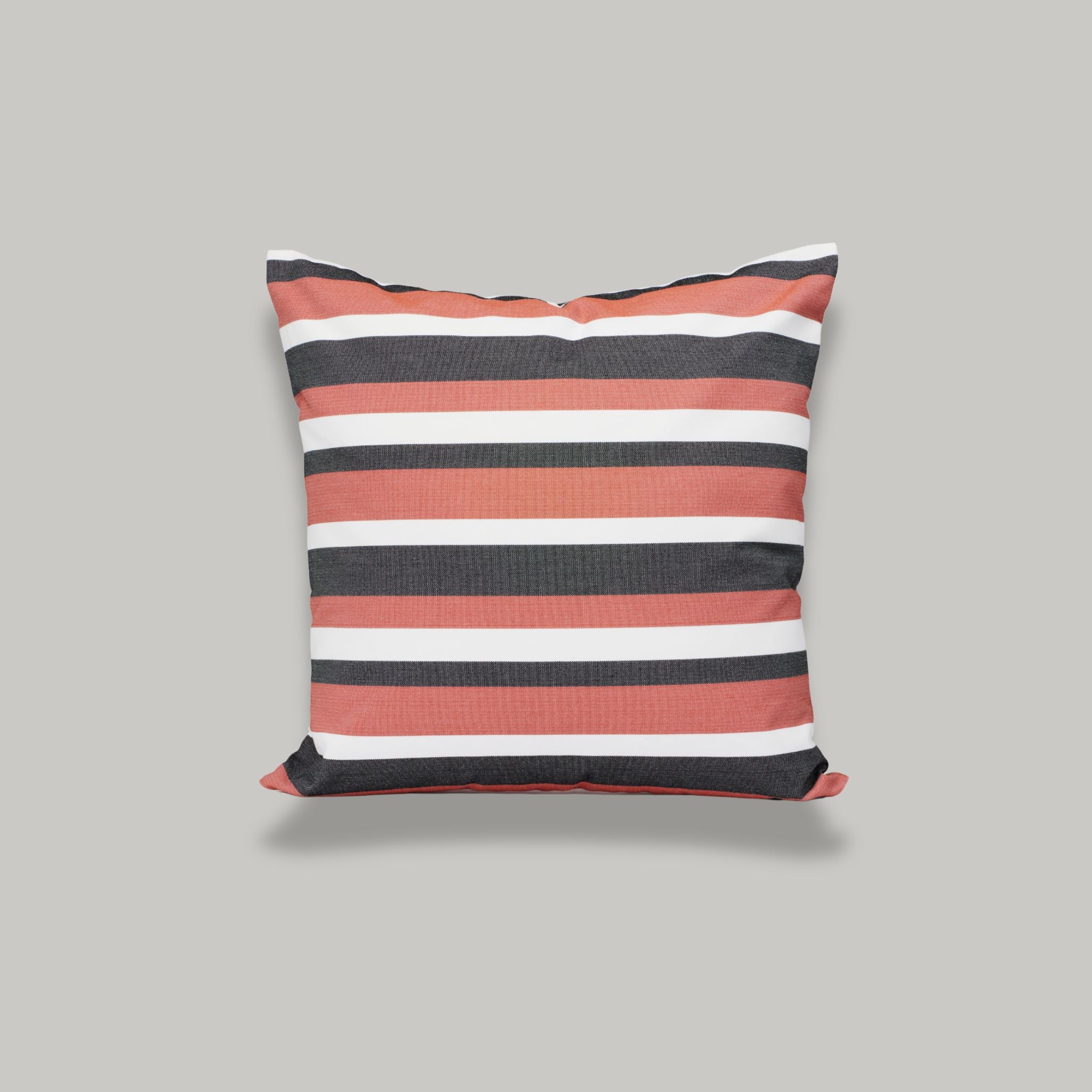Outdoor pillow 50x50 - Terracotta/Grey stripe