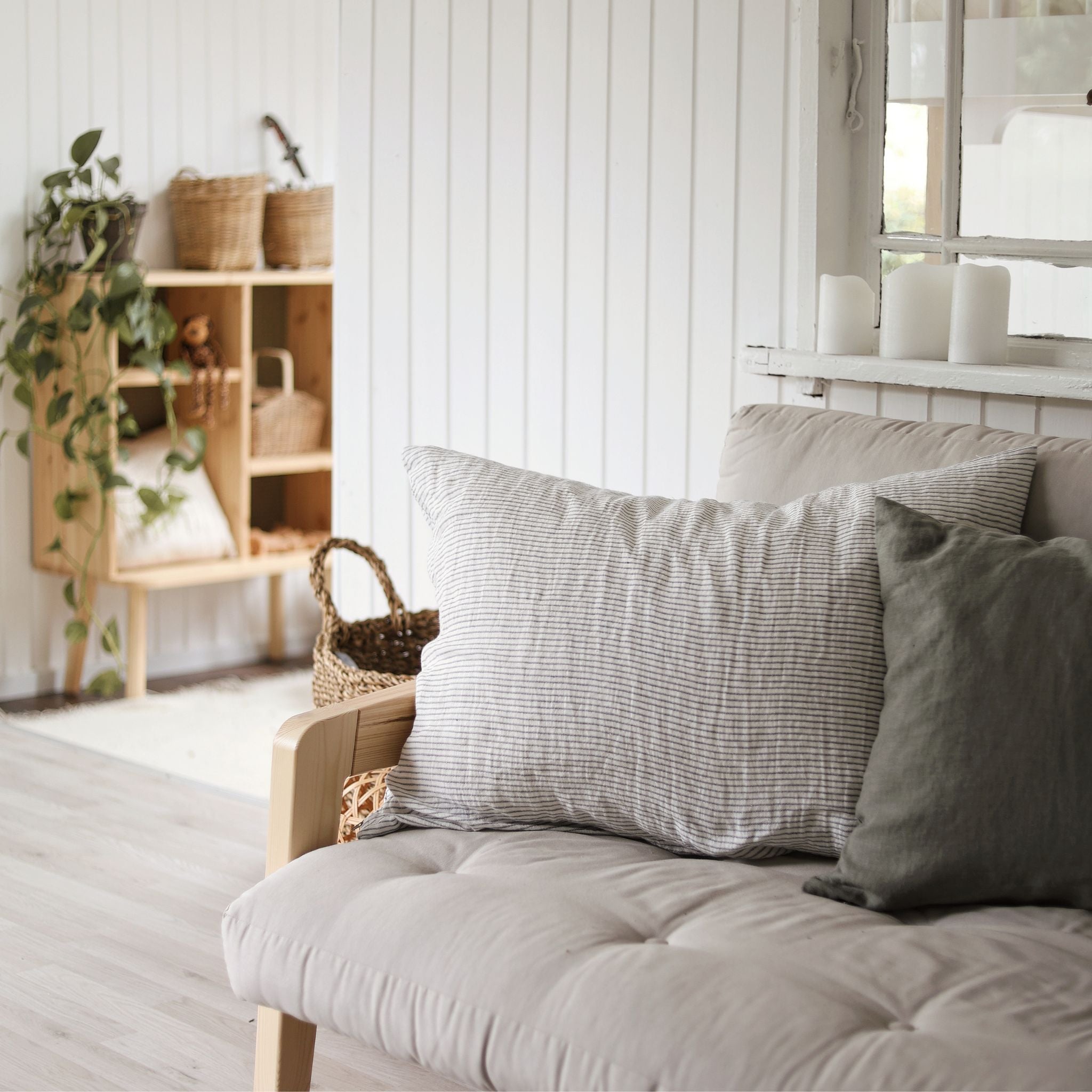 Linen pillow case - Stripe