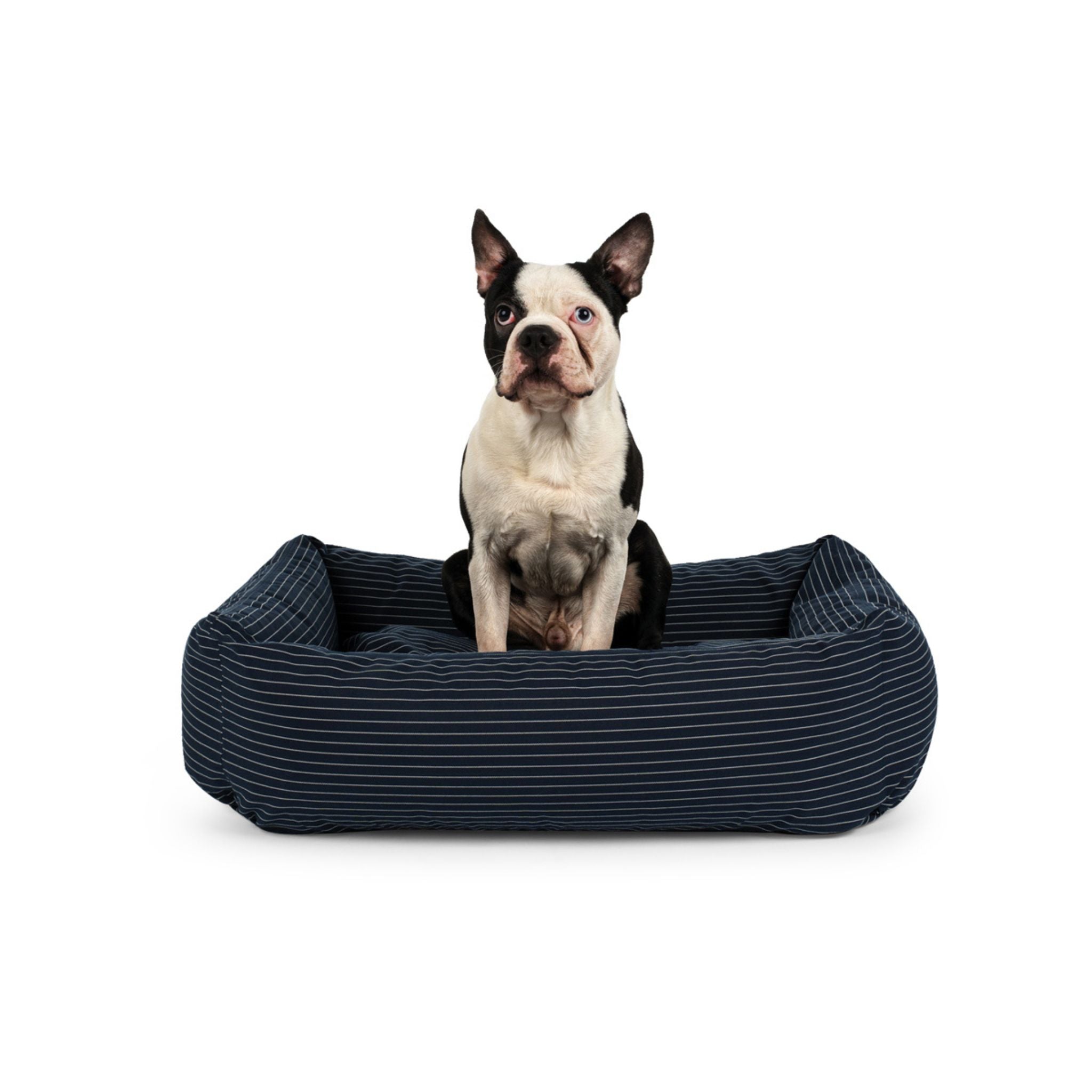 Dog Bed Navy pinstripe Small - 50x70
