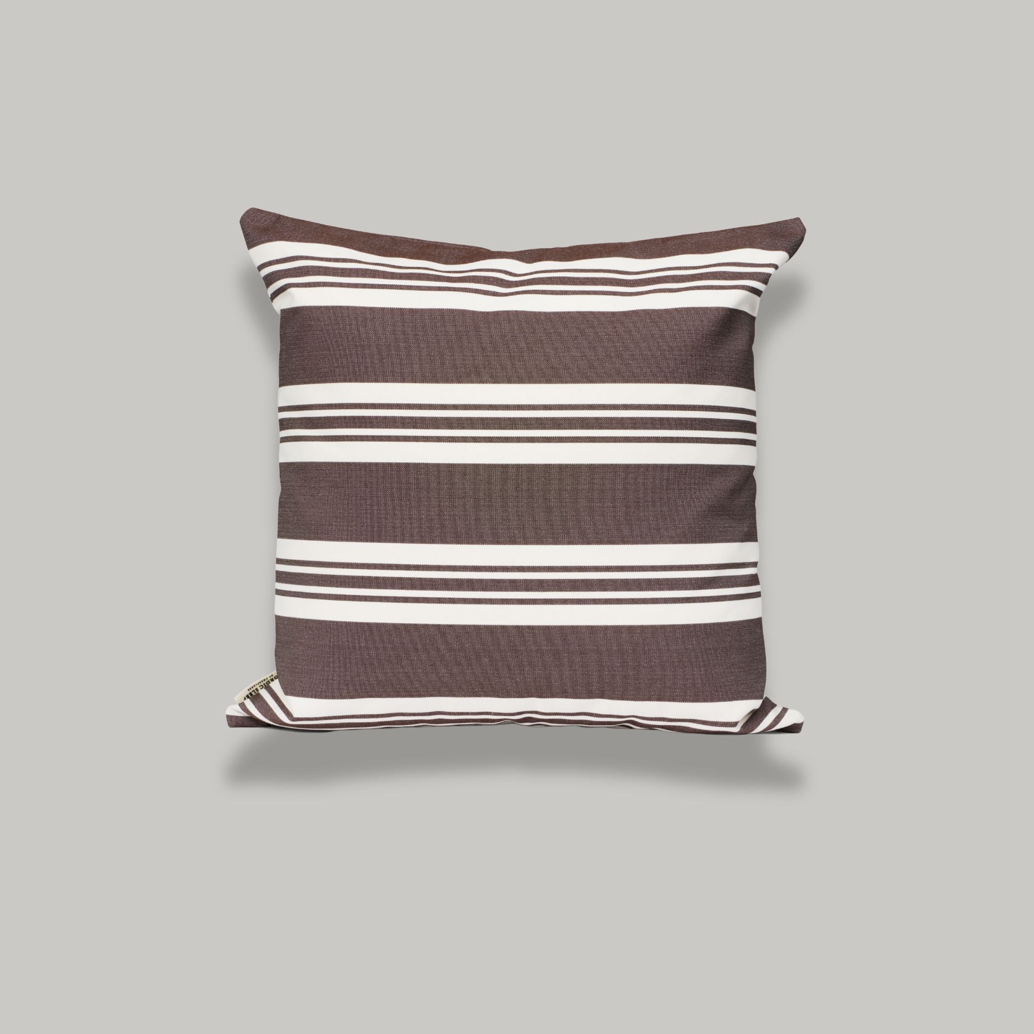 Outdoor pillow 50x50 - Dark brown/White stripe