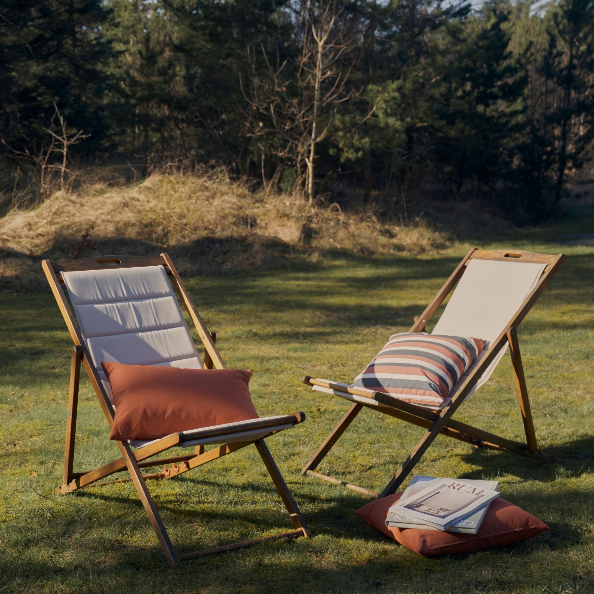 Outdoor pillow 40x60 - Terracotta/Grey stripe